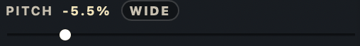 The PITCH readout and slider.