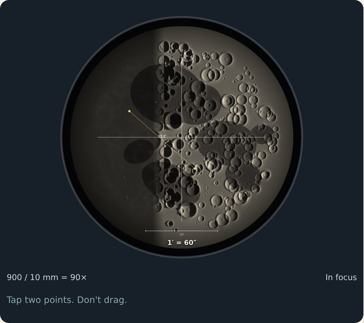 The reticle across the Moon with two taps.