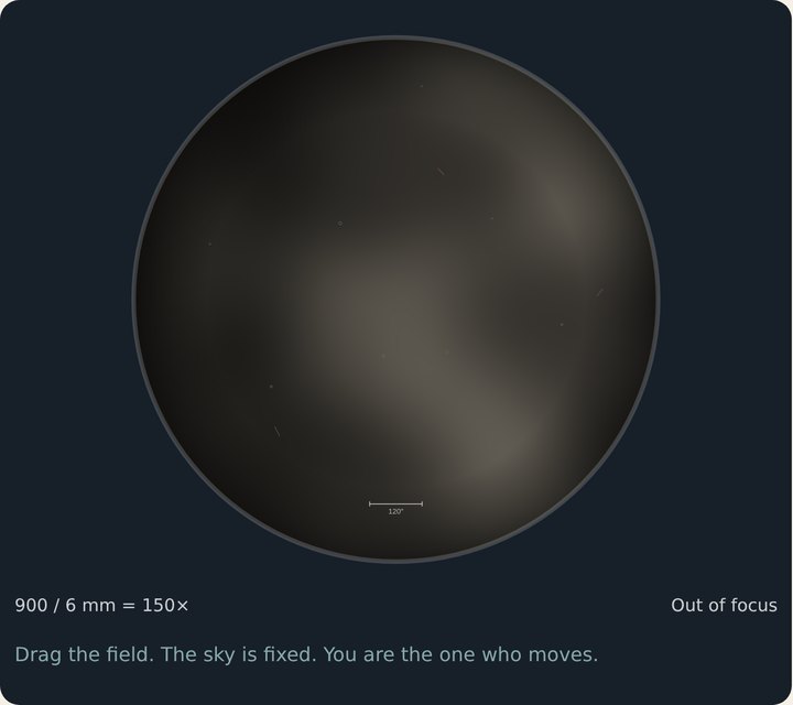 The Moon at 150x, blurry.
