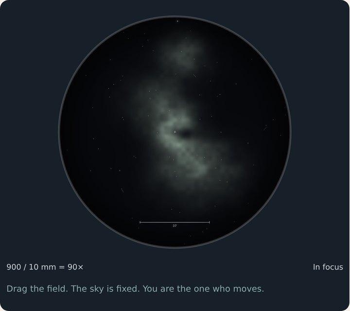 The Orion nebula: a gray cloud.