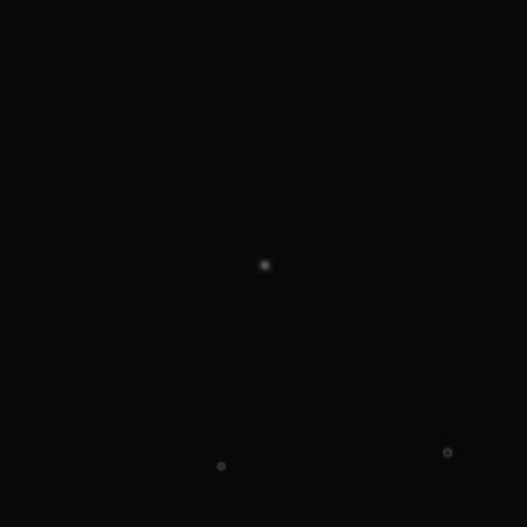 The pair with the Barlow: one bigger dot.